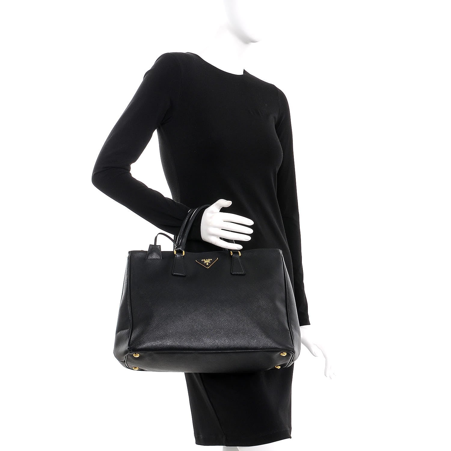 Prada Saffiano Large Galleria Double Zip Tote Black 2 of 11