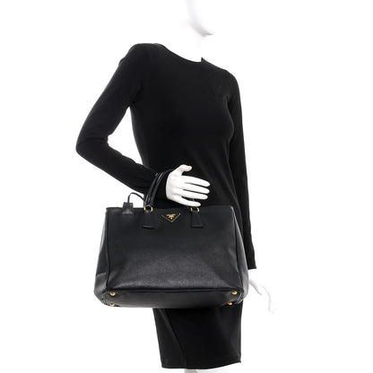 Prada Saffiano Large Galleria Double Zip Tote Black 2 of 11