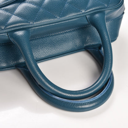 Chanel Caviar Quilted Small Bowler Blue 5 of 8