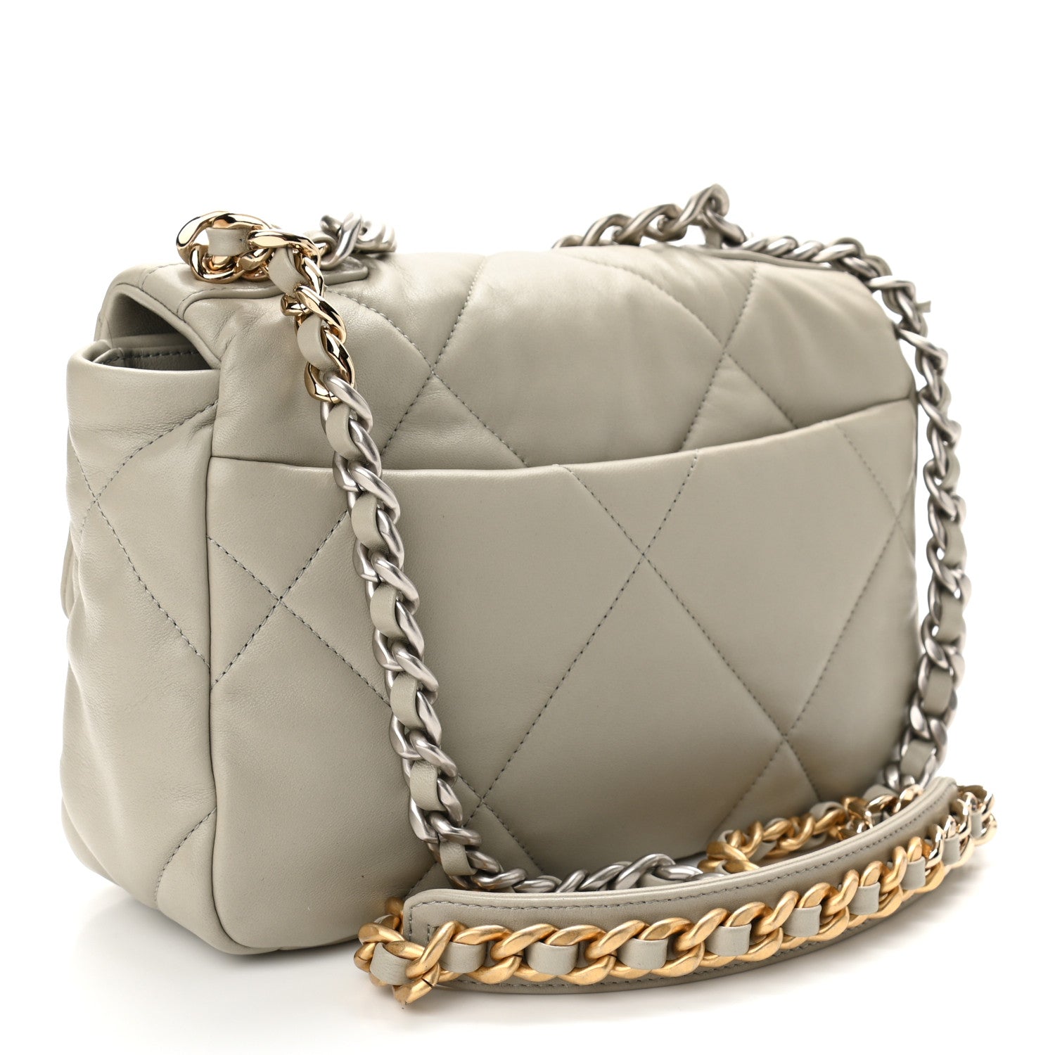Chanel Lambskin Quilted Medium Chanel 19 Flap Grey 3 of 11