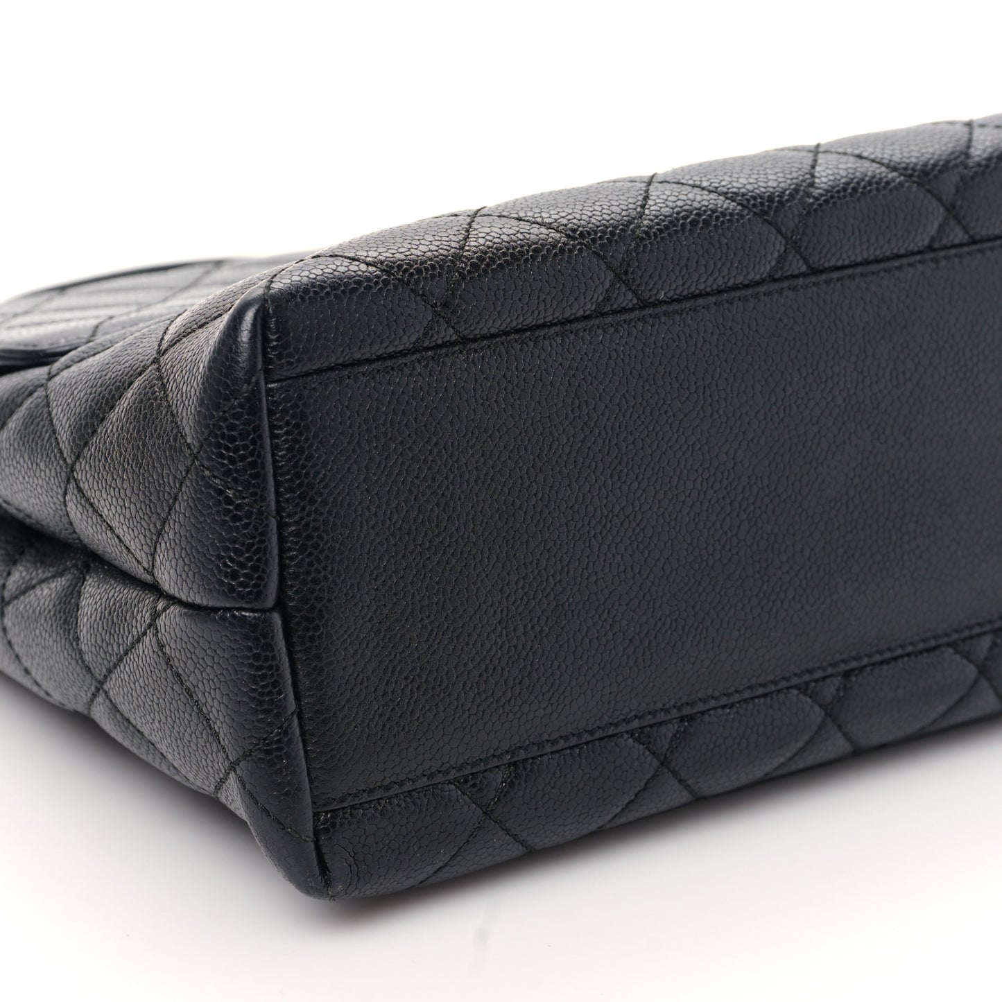 Caviar Quilted Jumbo Kelly Flap Black