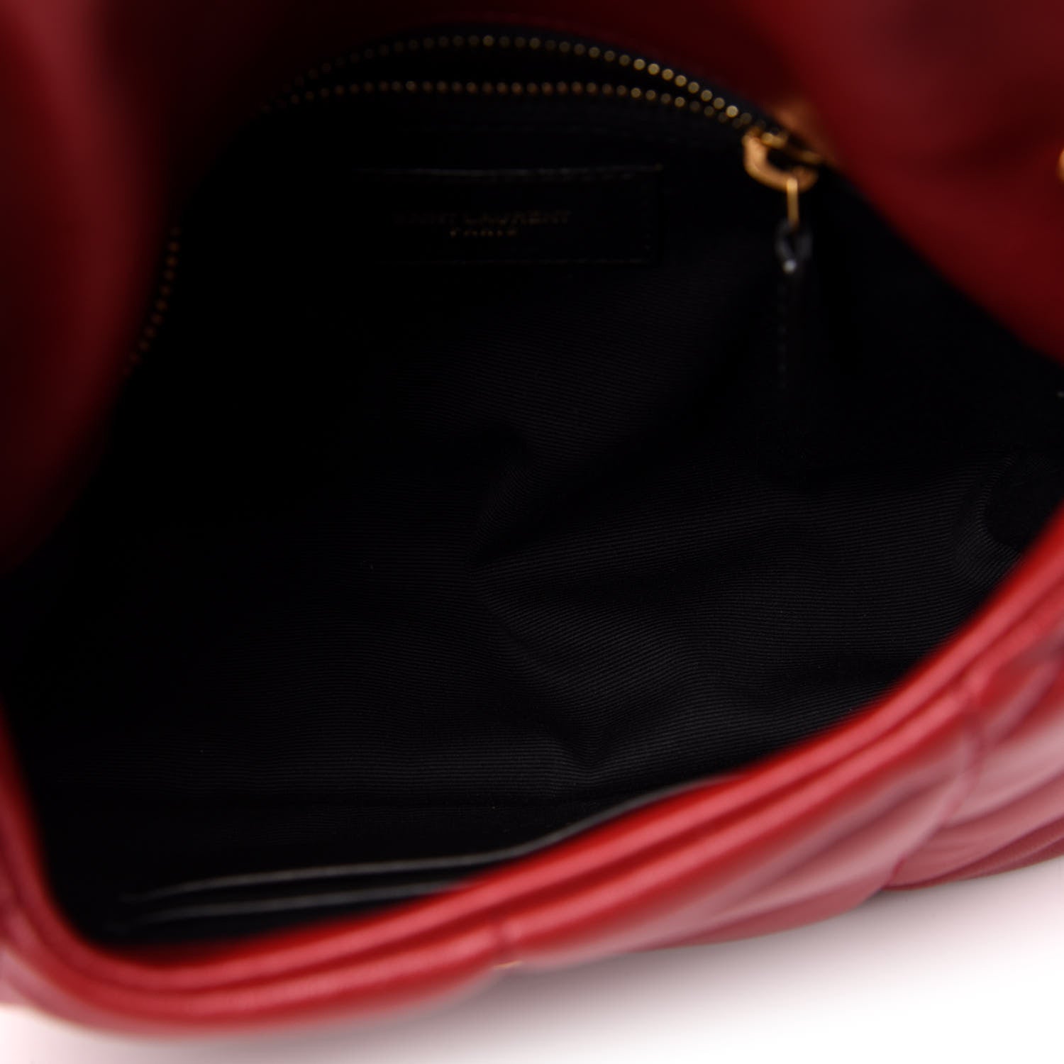 Saint Laurent Lambskin Quilted Toy Loulou Puffer Monogram Chain Satchel Red 4 of 12