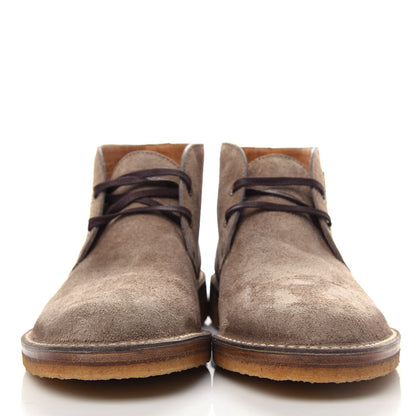 Gucci Suede Embroidered Mens UFO and Owl Boots 8 Beige 2 of 10