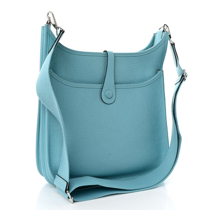 Hermes Taurillon Clemence Evelyne III PM Bleu Atoll 2 of 9