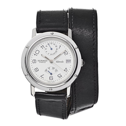 Hermes Stainless Steel Barenia 36mm Clipper Automatic Watch Noir 1 of 14
