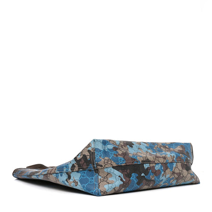 Gucci Supreme Monogram Camouflage Print Medium Tote  Beige Ebony New Acero Blue 4 of 10