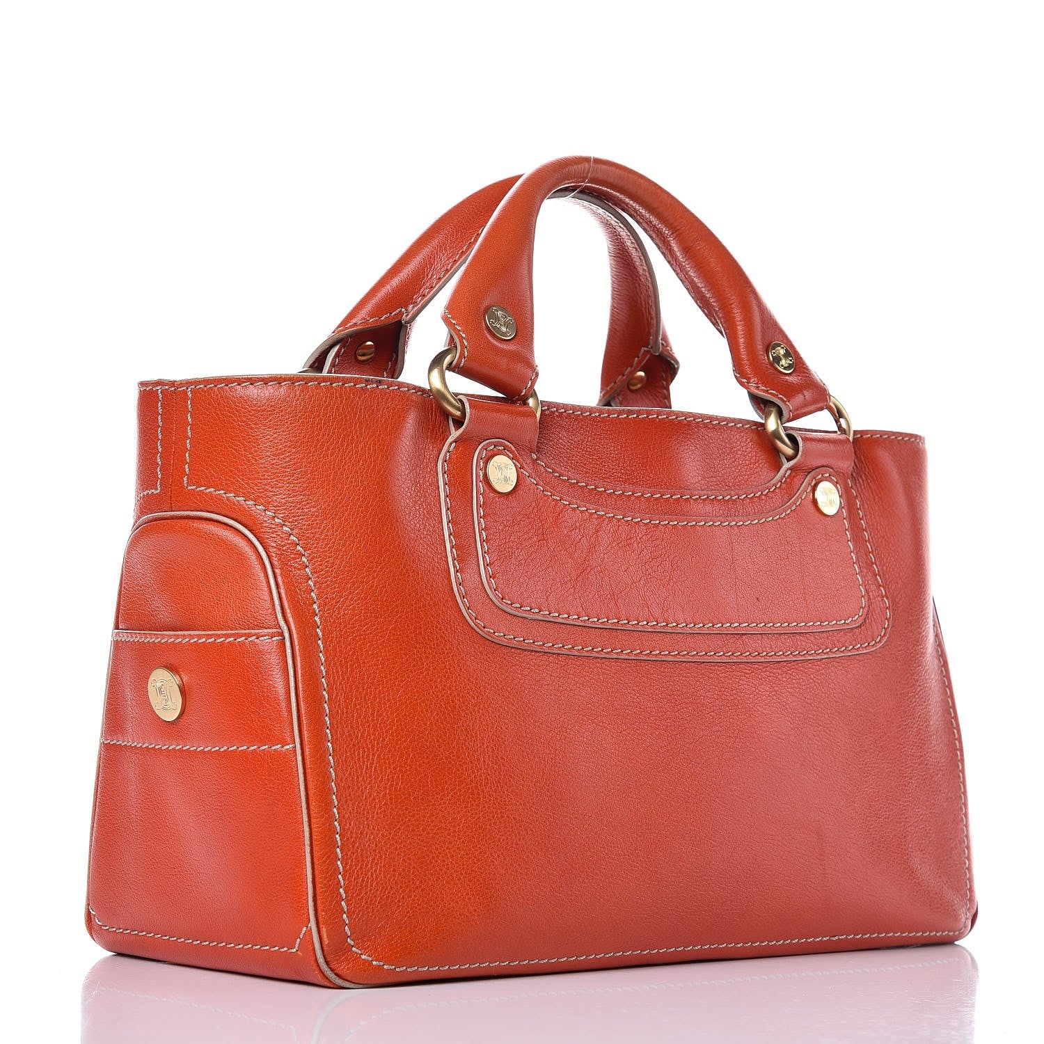Celine Buffalo Boogie Satchel Vermillion 3 of 12