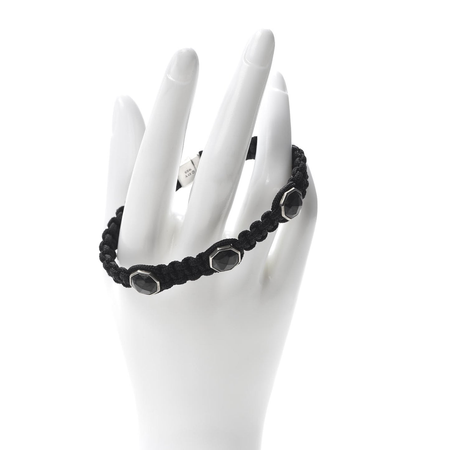 Sterling Silver Nylon Forged Carbon Bracelet