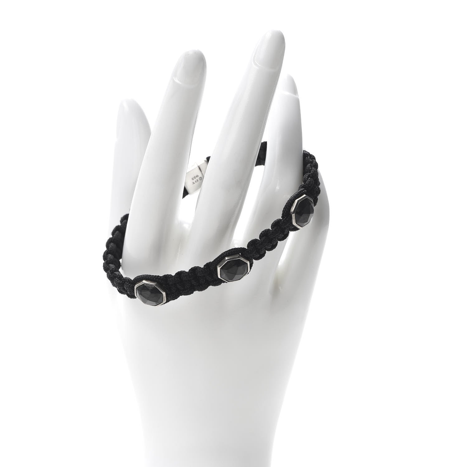 David Yurman Sterling Silver Nylon Forged Carbon Bracelet 2 of 6