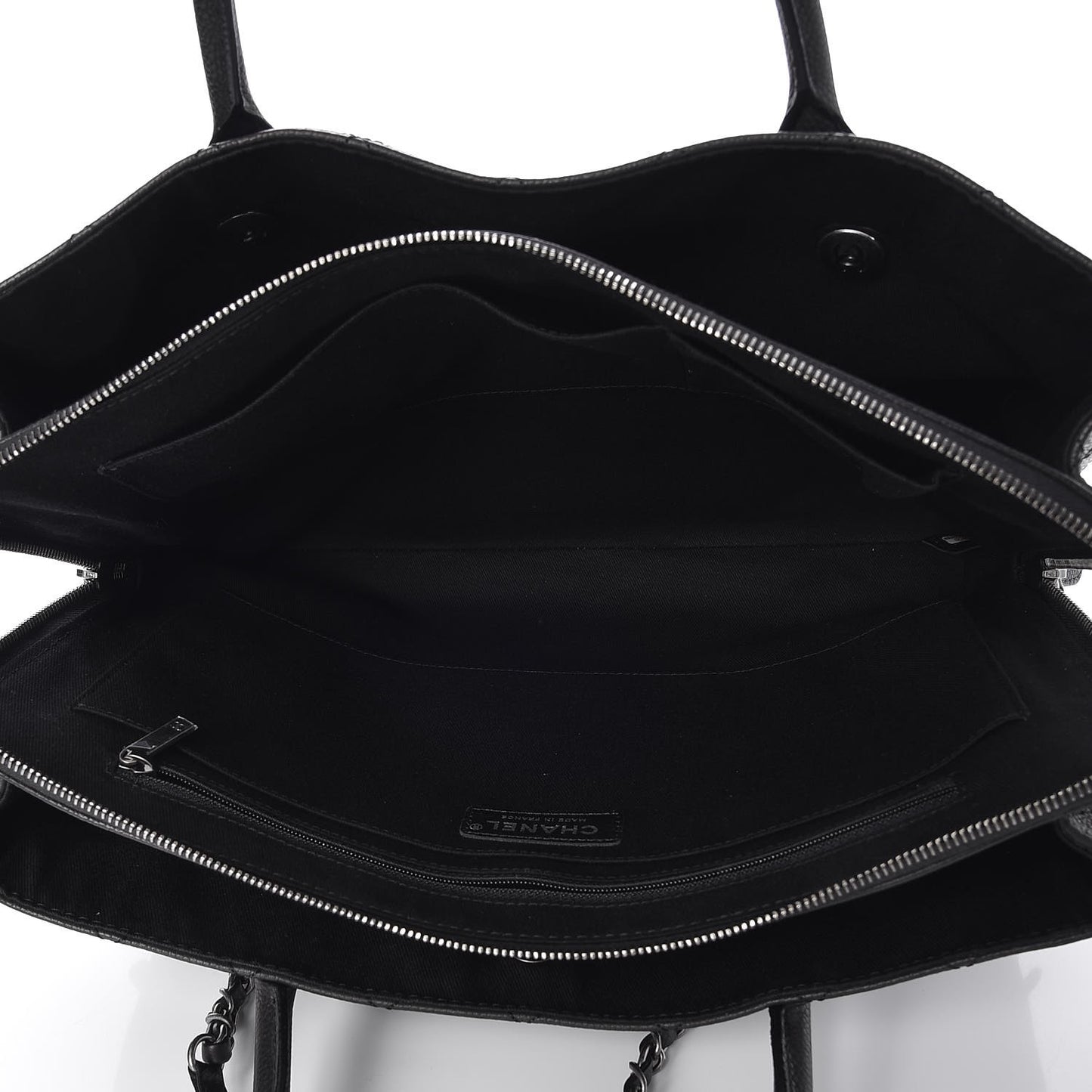 Grained Vegetal Calfskin Urban Shopping Tote Black