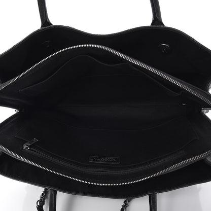 Chanel Grained Vegetal Calfskin Urban Shopping Tote Black 6 of 9