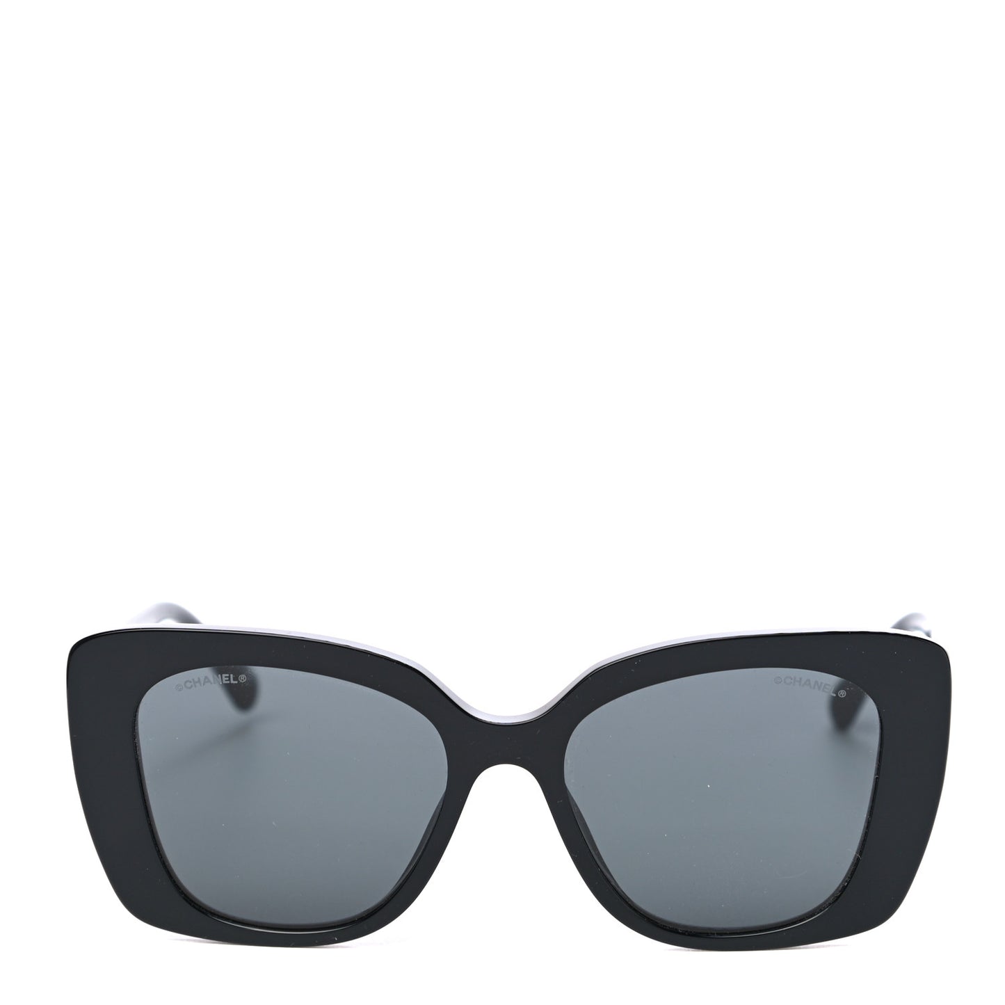 Acetate Strass Square Sunglasses 5422-B Black White