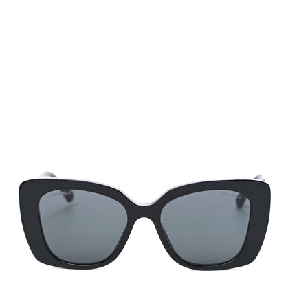 Chanel Acetate Strass Square Sunglasses 5422-B Black White 4 of 9