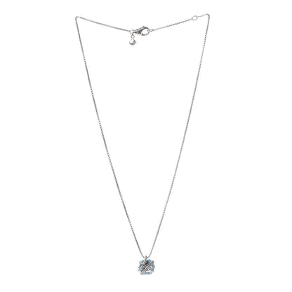 David Yurman Sterling Silver Diamond Blue Topaz 10mm Petite Cable Wrap Pendant Necklace 3 of 8