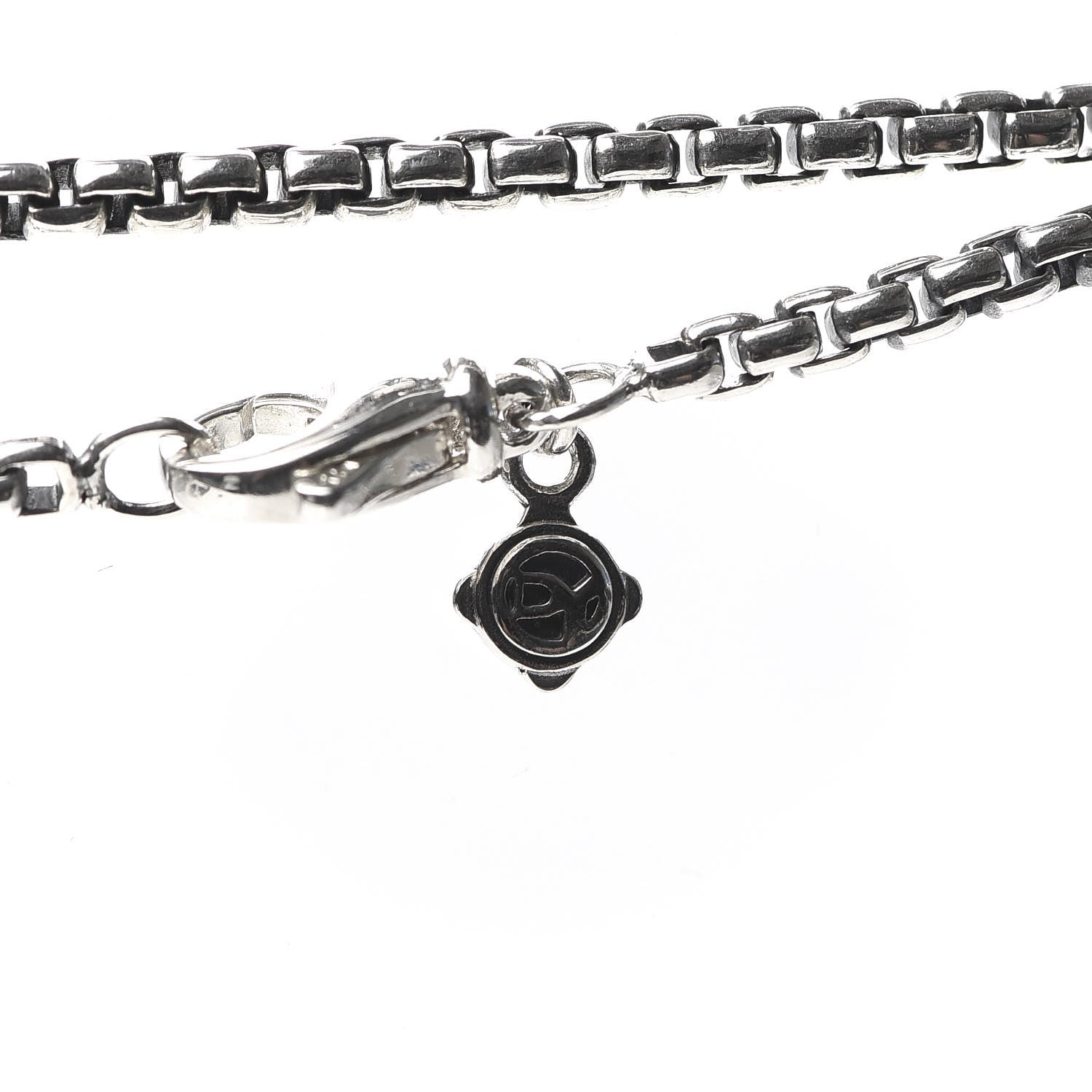 David Yurman Sterling Silver 4 Station Leaf Box Chain Necklace 54" 4 of 6