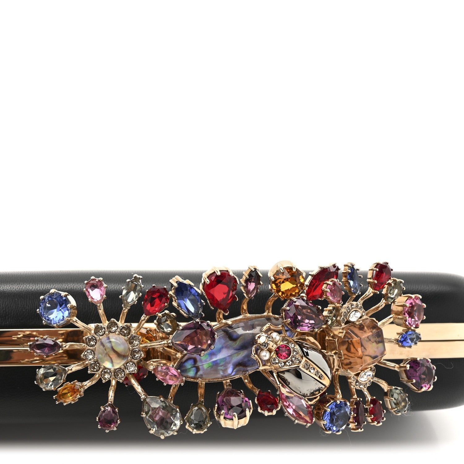 Alexander McQueen Nappa Crystal Knuckle Box Clutch Black 10 of 10