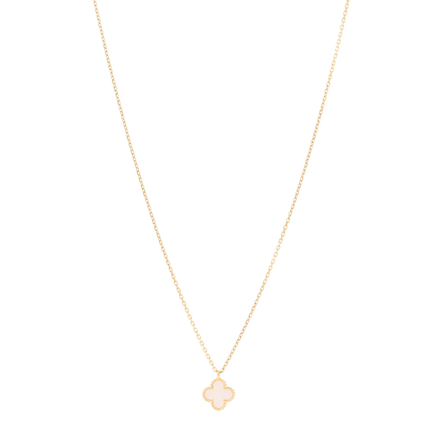 18K Yellow Gold Mother of Pearl Sweet Alhambra Pendant Necklace