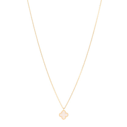 Van Cleef & Arpels 18K Yellow Gold Mother of Pearl Sweet Alhambra Pendant Necklace 1 of 5