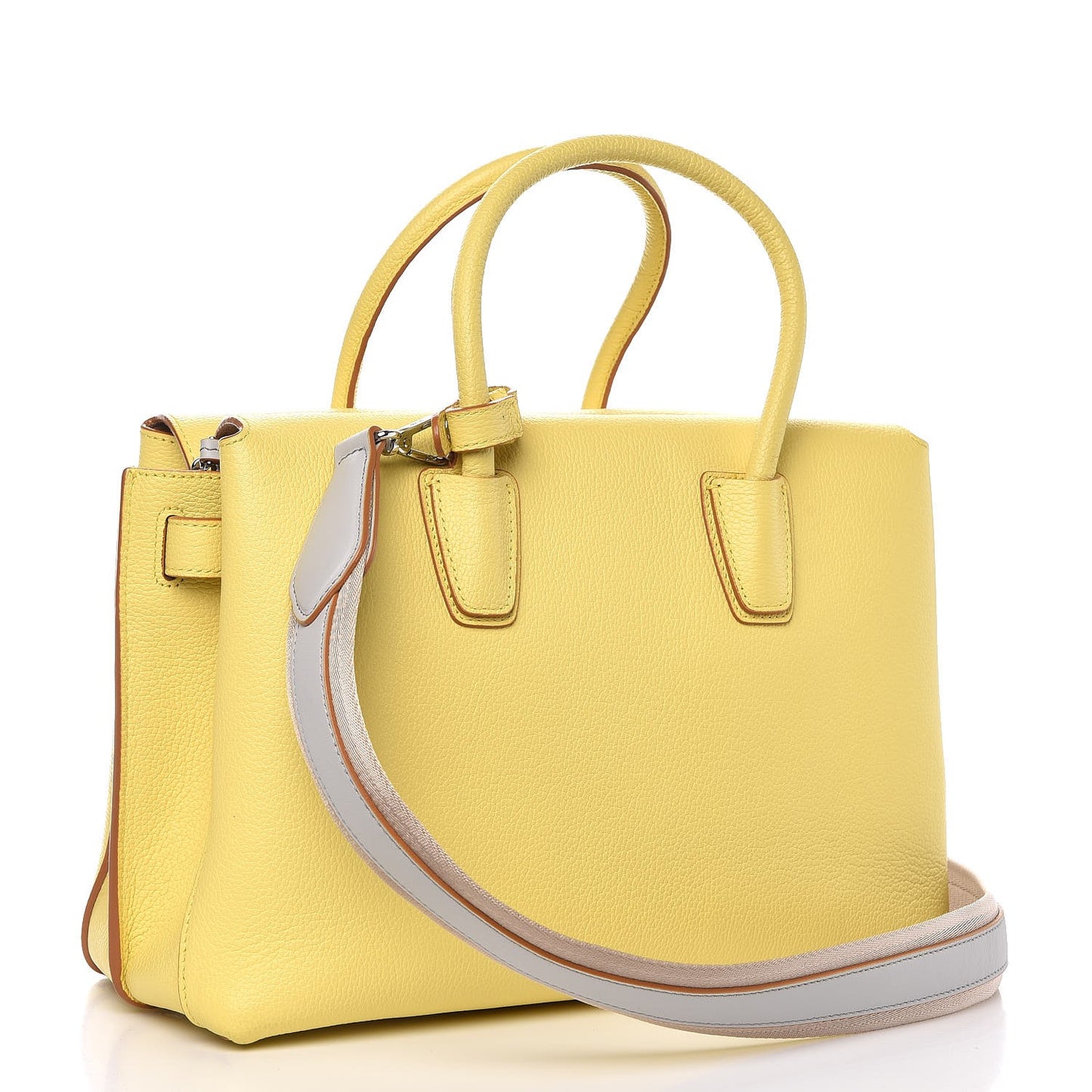 Grained Calfskin Medium Milla Tote Yellow