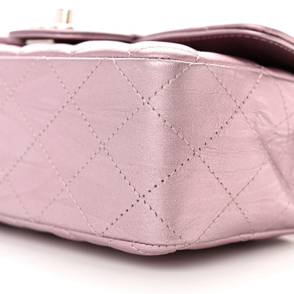 Chanel Metallic Calfskin Quilted Mini Rectangular Flap Pink 10 of 11
