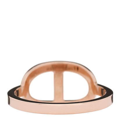 Hermes 18K Rose Gold Diamond MM Chaine d'Ancre Contour Ring 54 7 3 of 5