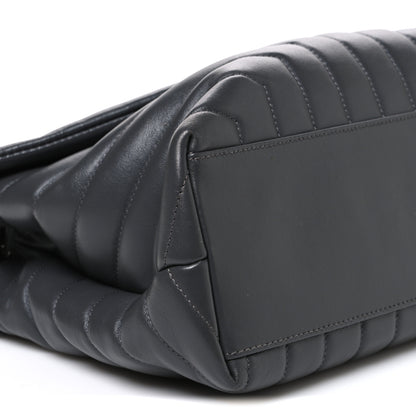 Saint Laurent Calfskin Y Quilted Monogram Medium Loulou Chain Satchel Storm 9 of 10