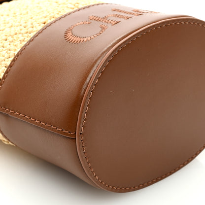 Chloe Raffia Calfskin Micro Chloe Sense Bucket Bag Tan 7 of 8