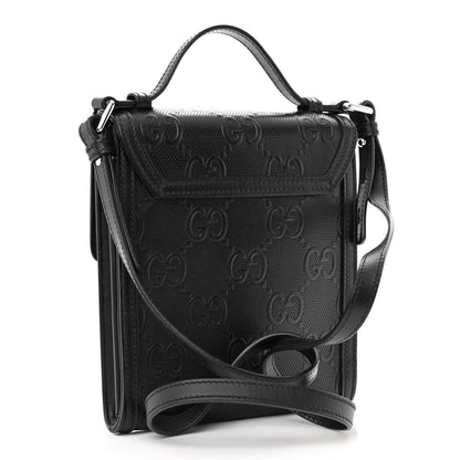 Gucci Calfskin GG Tennis Embossed Messenger Bag Black 3 of 10