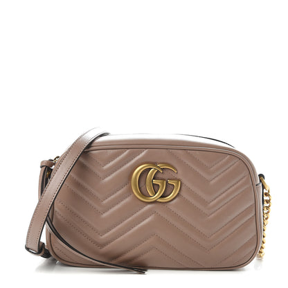 Gucci Calfskin Matelasse Small GG Marmont Chain Shoulder Bag Porcelain Rose 1 of 11