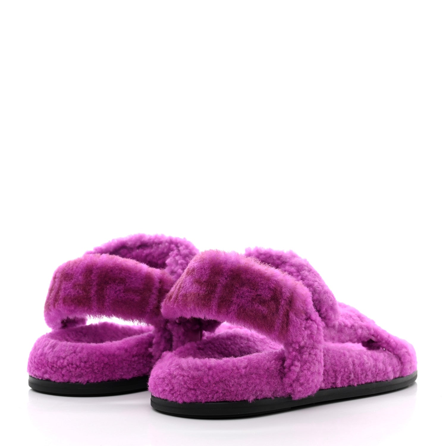 Fendi Shearling FF Fendi Feel Sandals 39 Bouganville 4 of 8