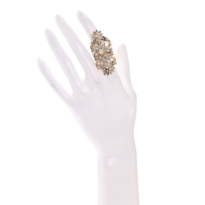 Chanel Crystal Pearl CC Cluster Ring 54 7 Gold 2 of 6