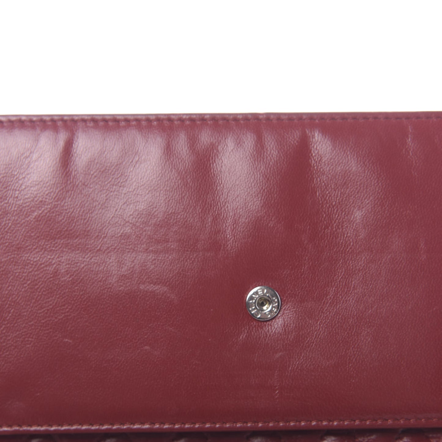 Lambskin Mademoiselle Wallet On Chain WOC Dark Red