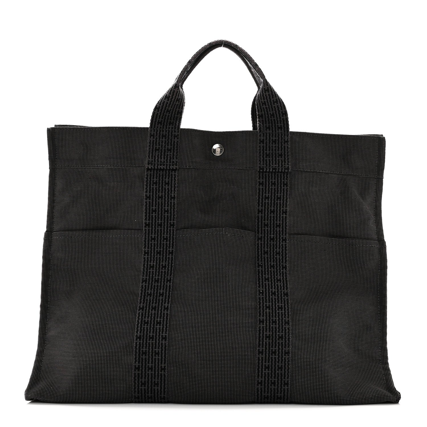 Hermes Canvas Herline MM Tote Grey 1 of 9