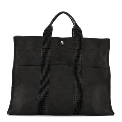 Hermes Canvas Herline MM Tote Grey 1 of 9