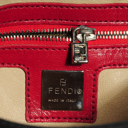 Fendi Canvas Lizard Beaded Baguette Black 8 of 8