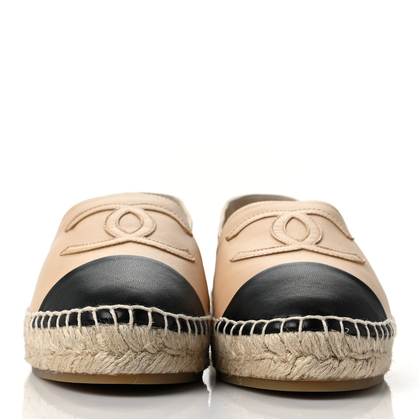 Lambskin CC Espadrilles 40 Beige Black