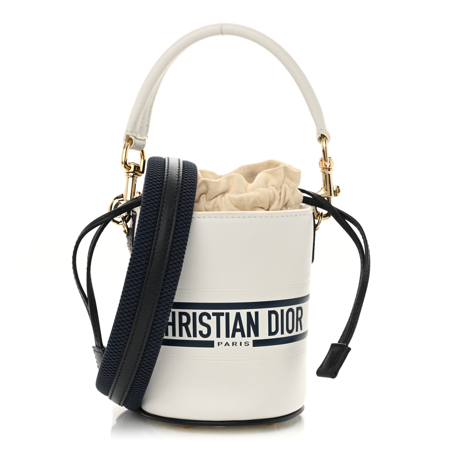 Calfskin Micro Dior Vibe Bucket White Blue
