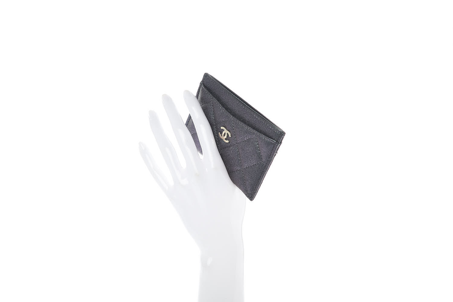 Chanel Iridescent Caviar Quilted Card Holder Black 2 of 9