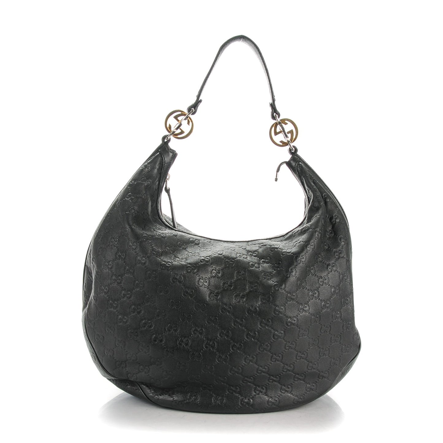 Guccissima Large GG Twins Hobo Black