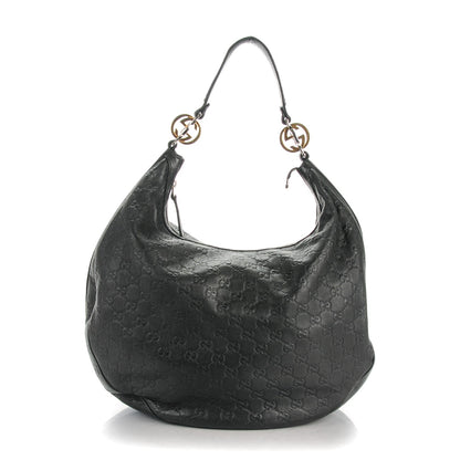 Gucci Guccissima Large GG Twins Hobo Black 1 of 7
