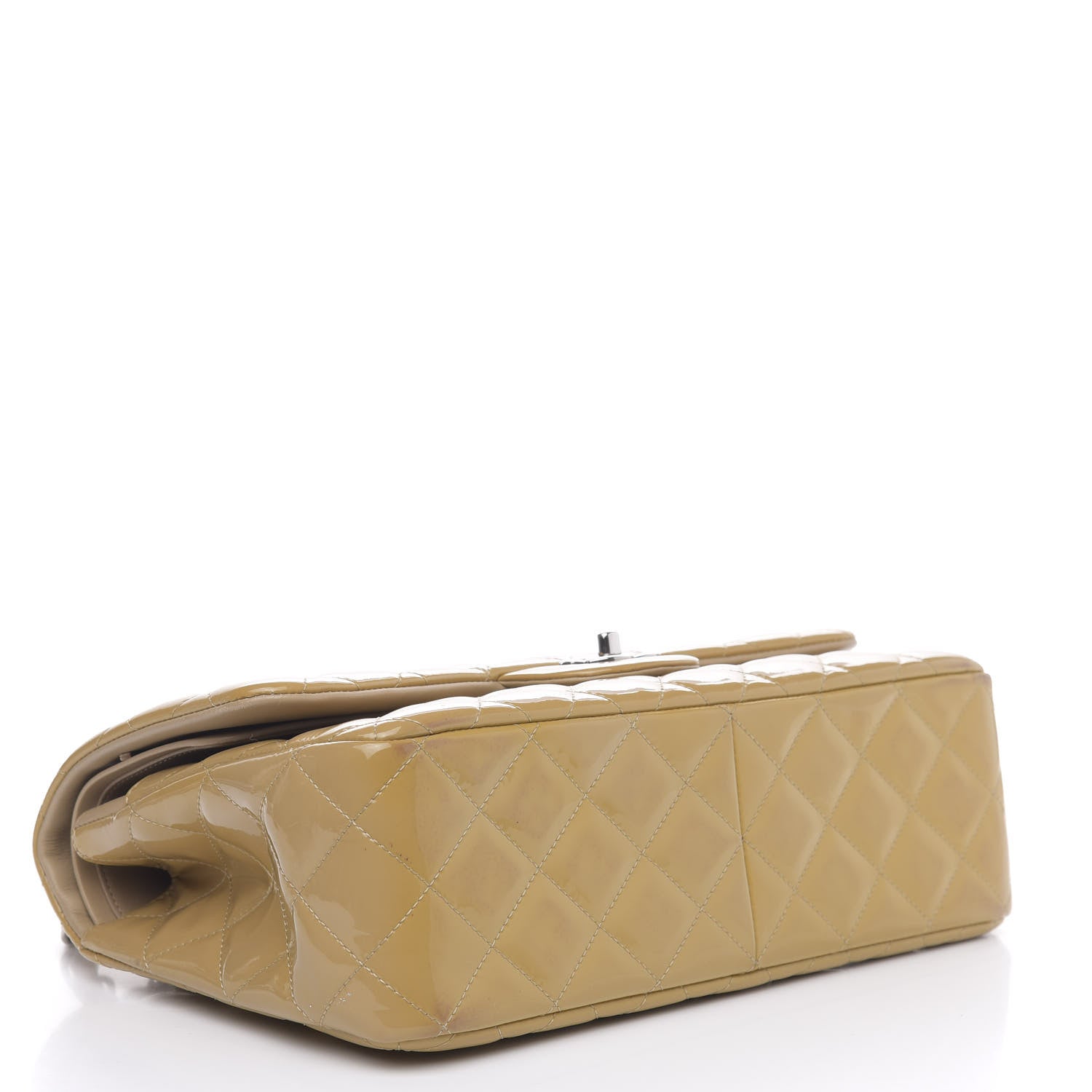 Chanel Patent Quilted Jumbo Double Flap Beige 4 of 15