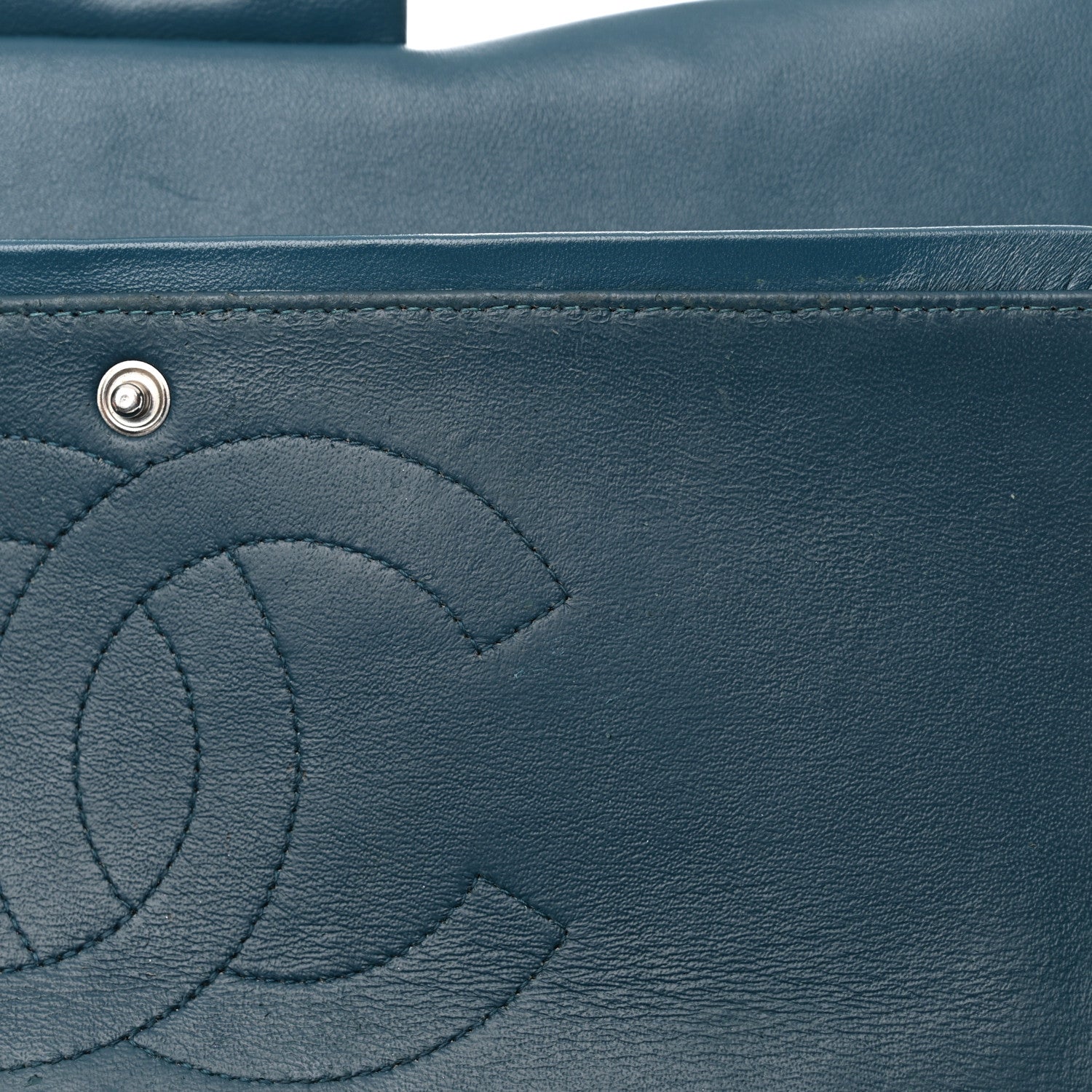 Chanel Patent Calfskin Quilted Jumbo Double Flap Turquoise 14 of 17