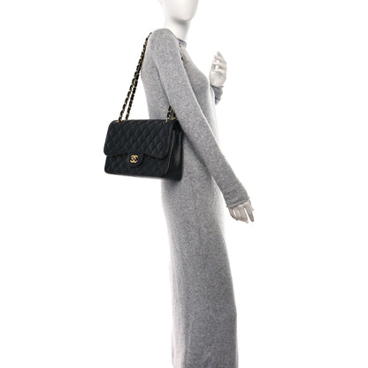 Chanel Caviar Quilted Jumbo Double Flap Black 2 of 10