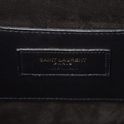 Saint Laurent Metallic Calfskin Matelasse Medium Monogram Satchel Silver 6 of 9