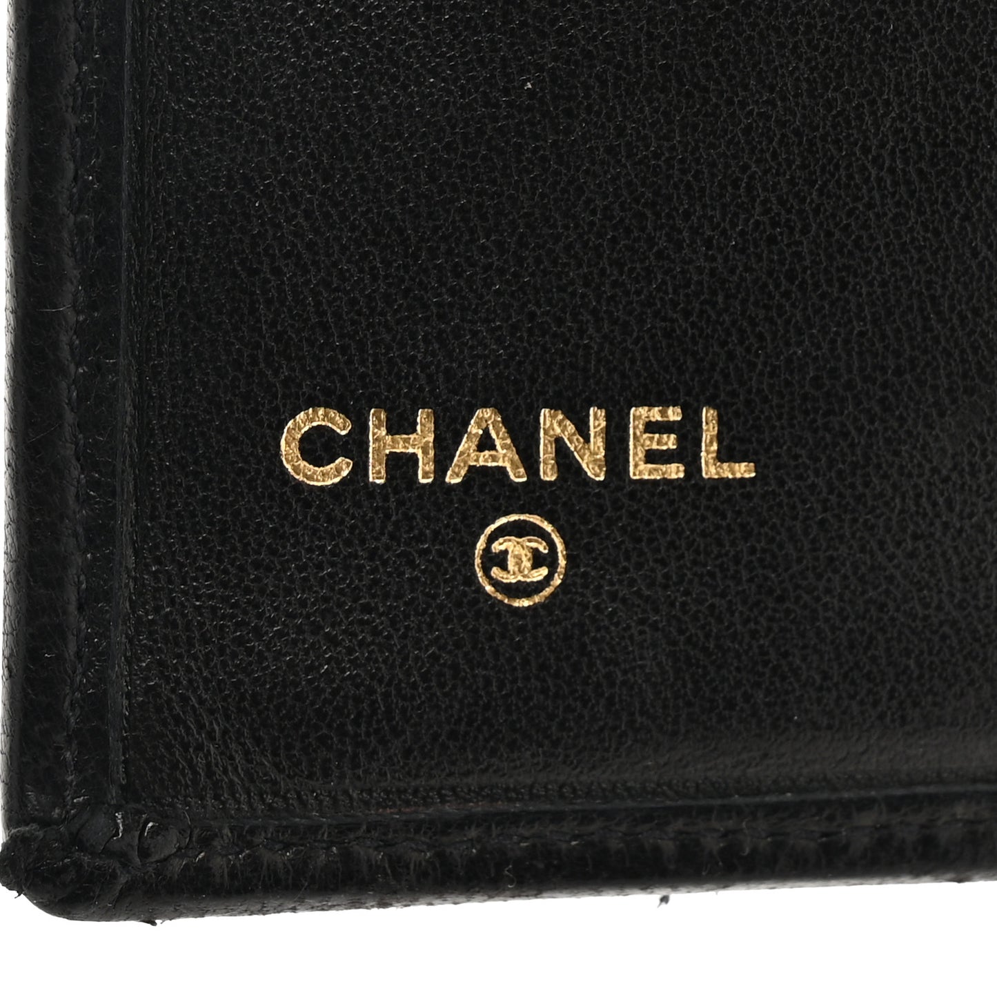 Lambskin Diamond Stitched Compact French Wallet Black