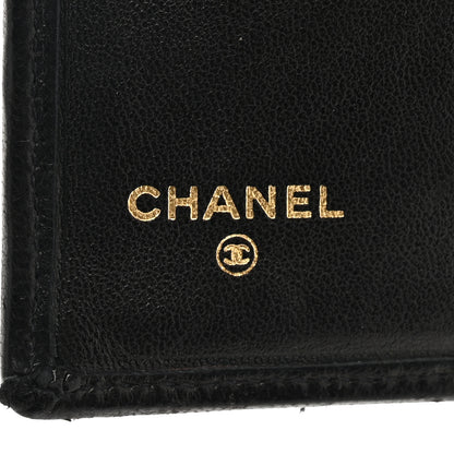 Chanel Lambskin Diamond Stitched Compact French Wallet Black 7 of 14