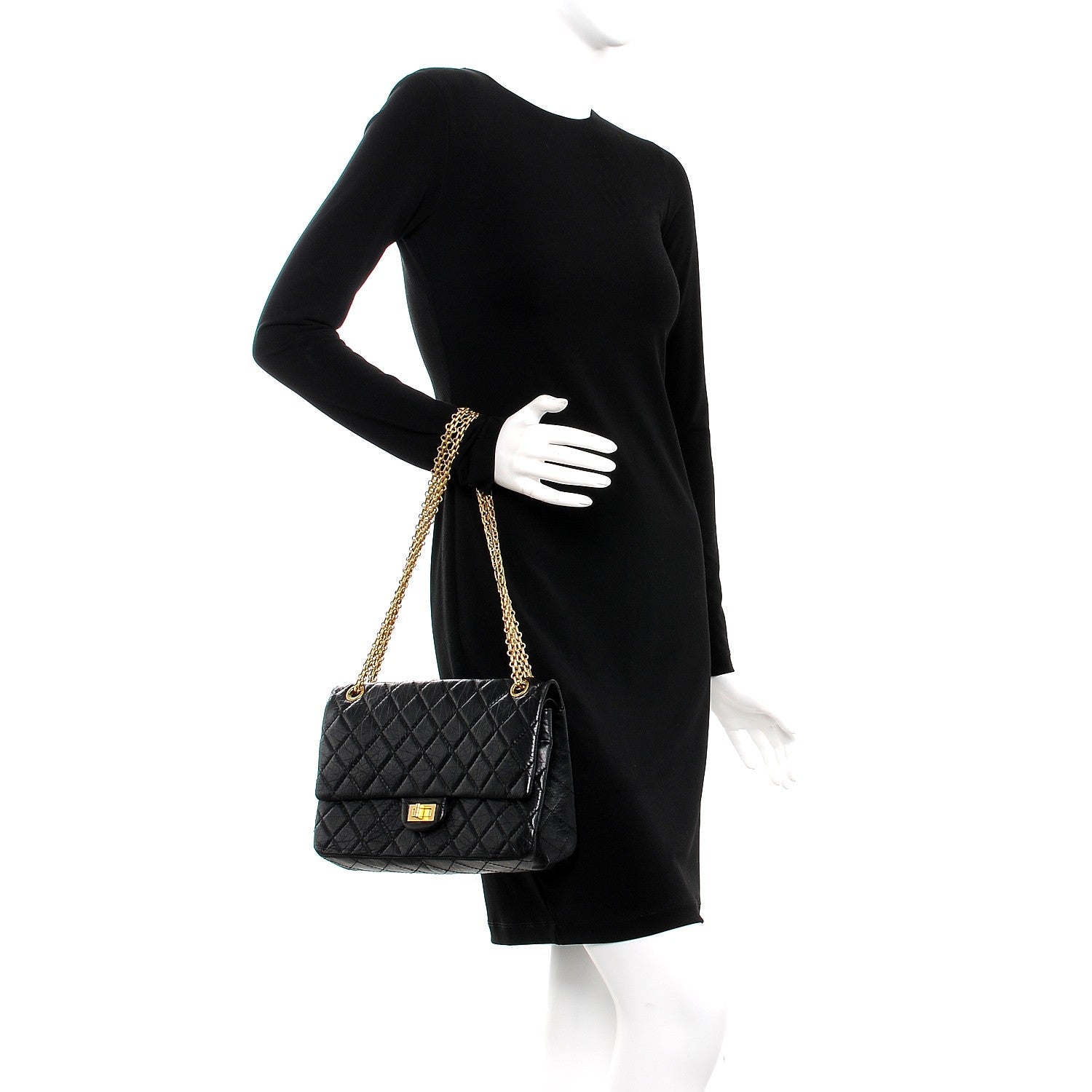 Chanel Aged Calfskin Quilted 2.55 Reissue 226 Flap Black 3 of 10