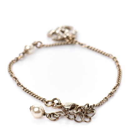 Chanel Pearl Crystal CC Bracelet Gold 2 of 4