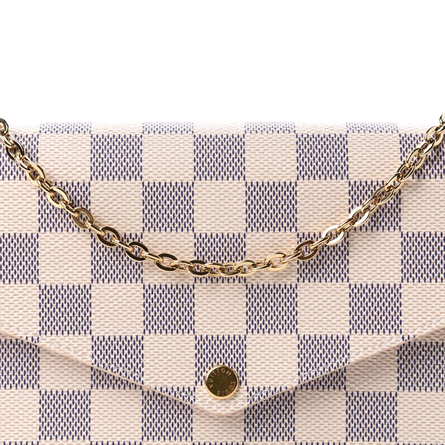 Louis Vuitton Damier Azur Pochette Felicie Chain Wallet Rose Ballerine 11 of 12