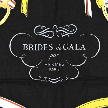 Hermes Silk Cashmere Brides De Gala Applique Pique Shawl 140 Rouge Black Bleu Ciel 2 of 3